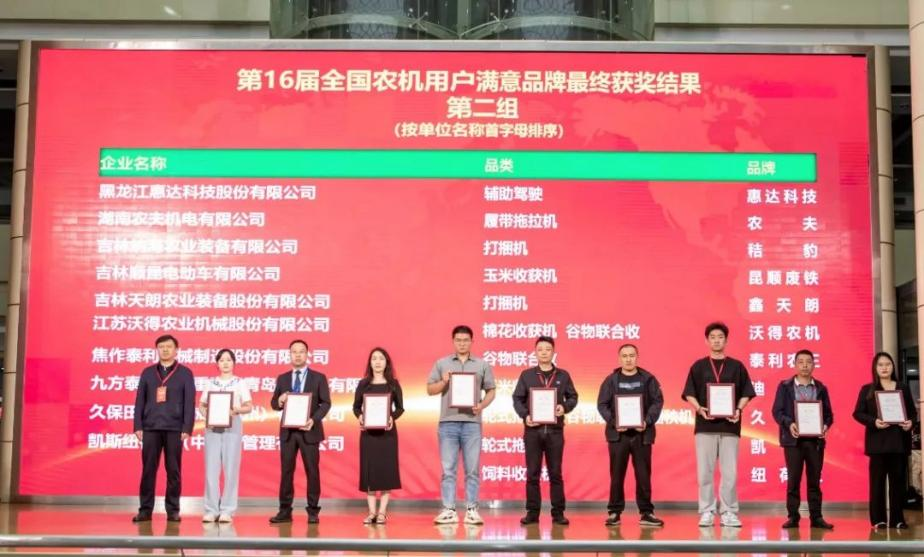 Huida Technology Won The Title of "National Agricultural Machinery User Satisfaction Brand"